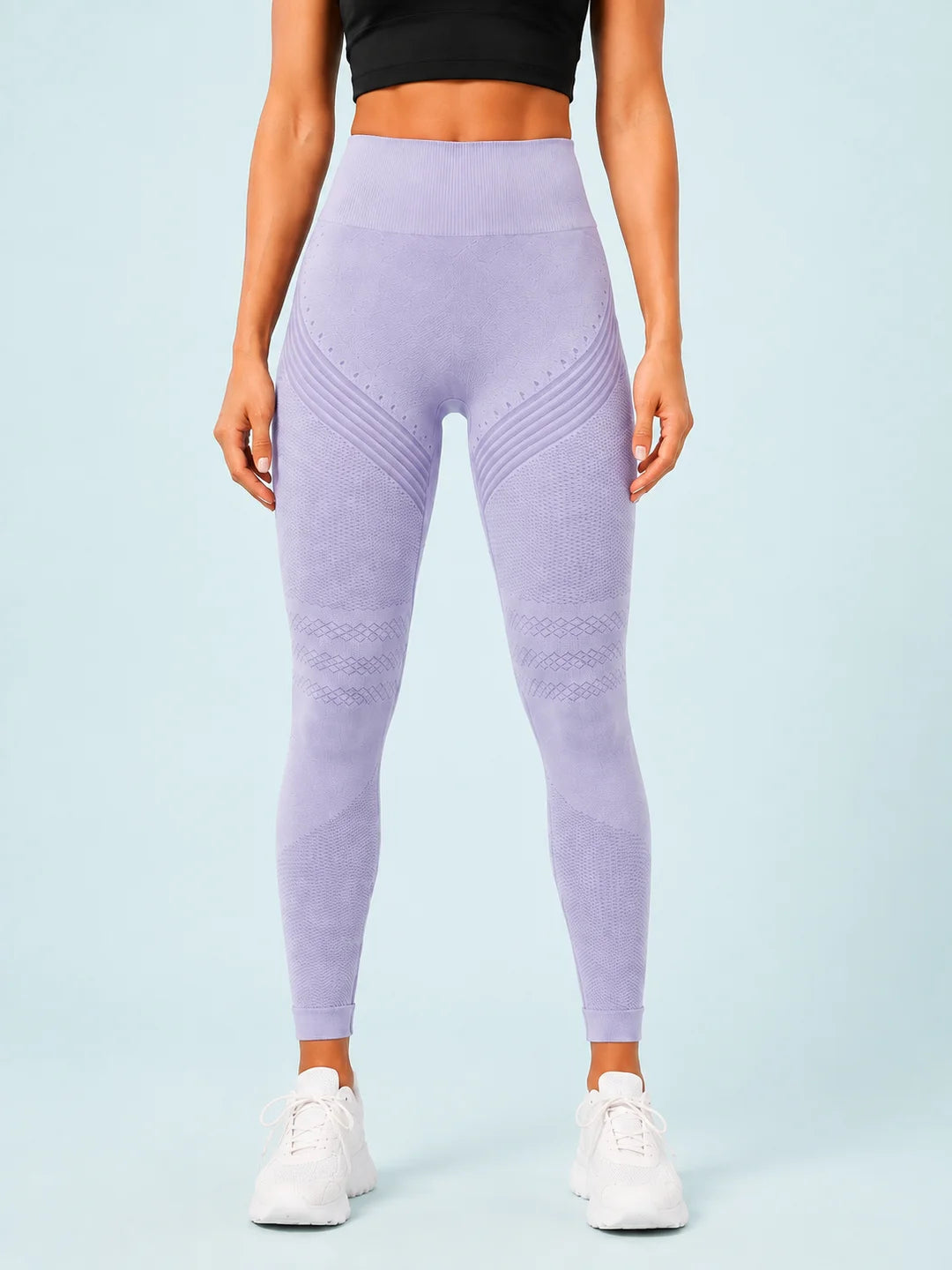 AvenLife Contour Seamless Leggings - Light Purple - Aqua studio front v4