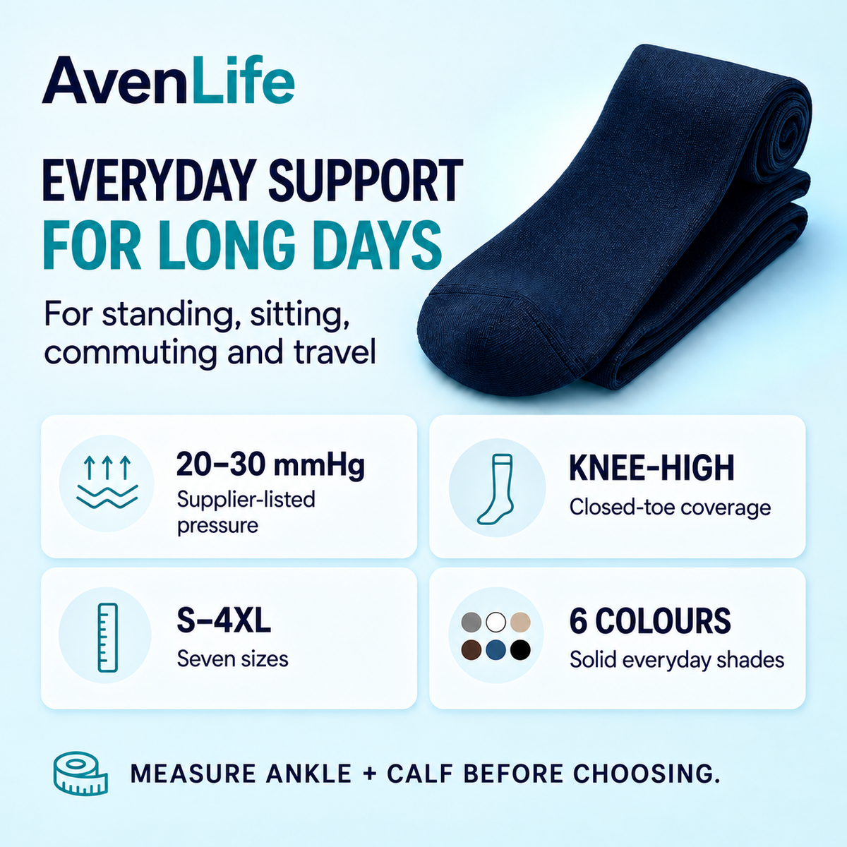 AvenLife graduated compression for standing and sitting