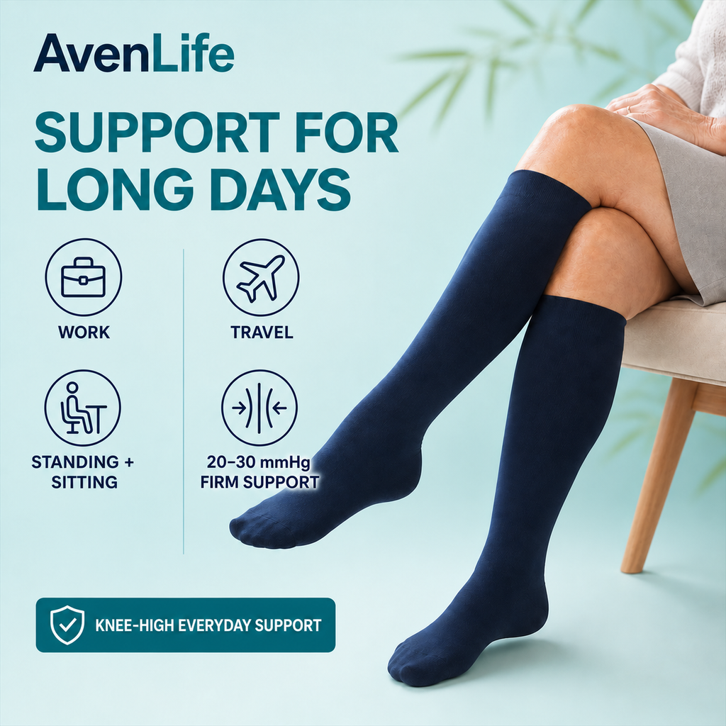 AvenLife compression socks for long work and travel days