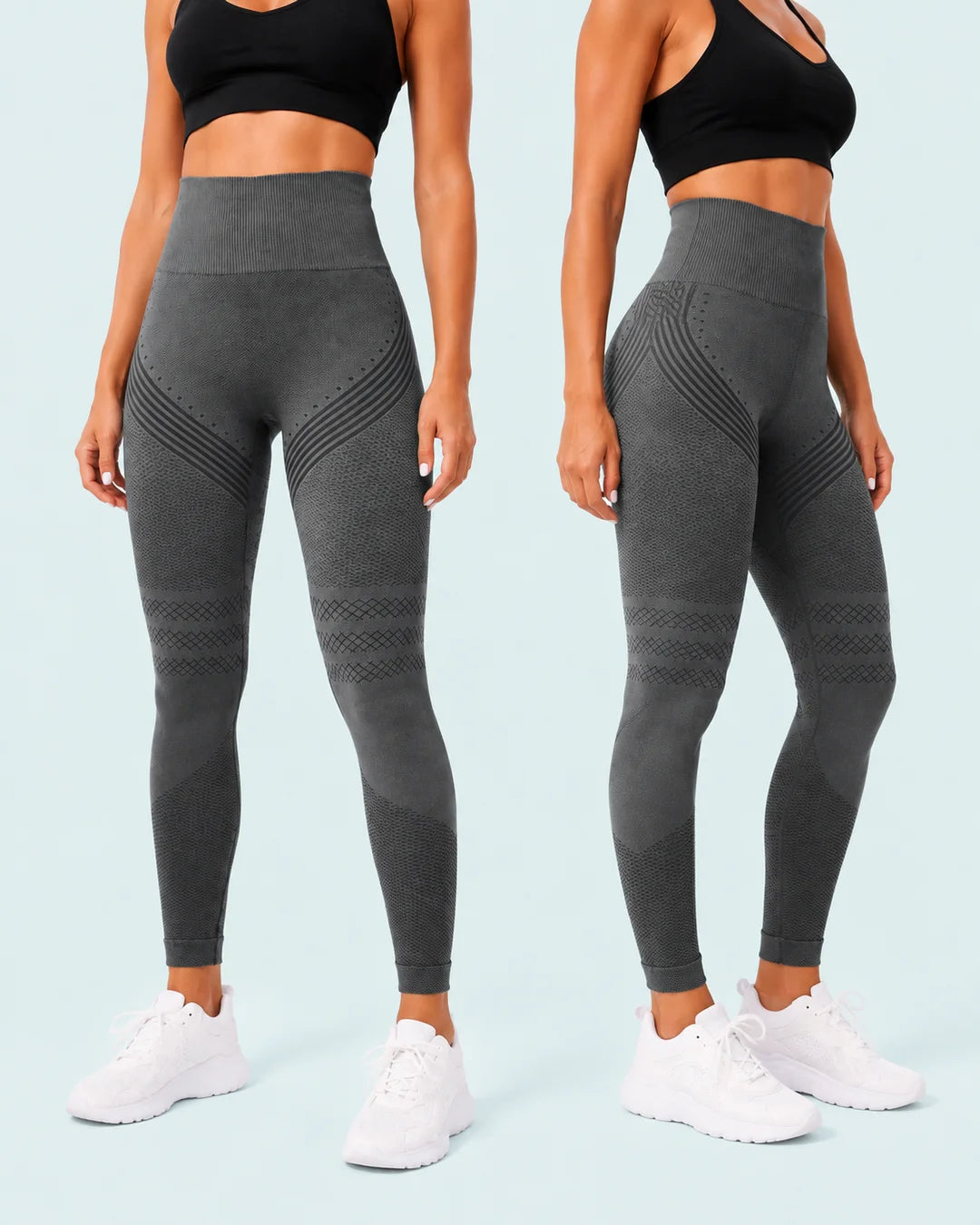 Contoured seamless knit lines on AvenLife leggings